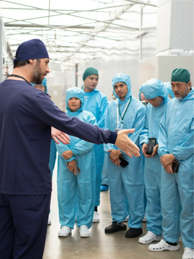 Training session at a cultivation facility